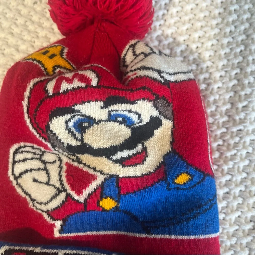 Super Mario Bros Red Knit Beanie One Size